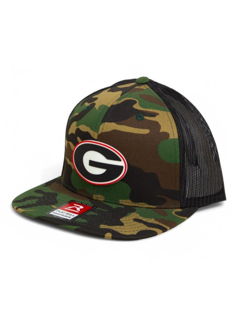 Georgia Bulldogs Power G 3D Wool Blend Flat Bill Hat- Army Camo/ Black